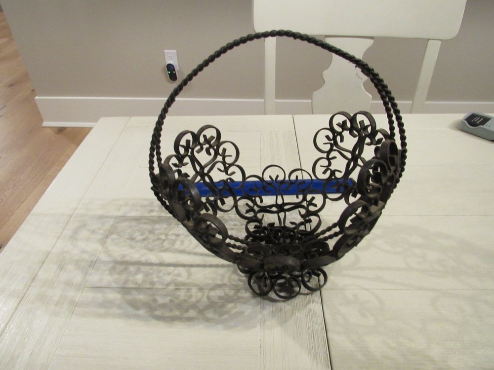 Vintage Metal Basket with Handle