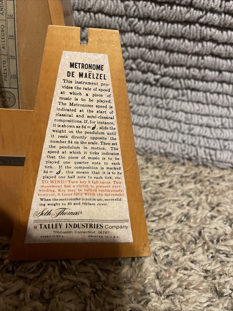 Vintage Metronome Seth Thomas