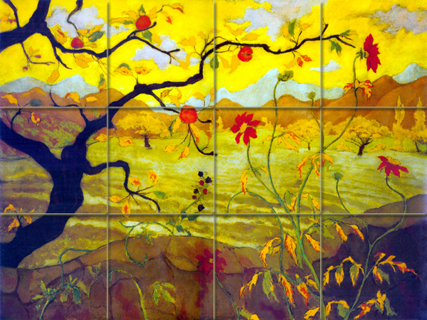 Art Paul Ranson Mural Tumbled Marble Backsplash Tile #431