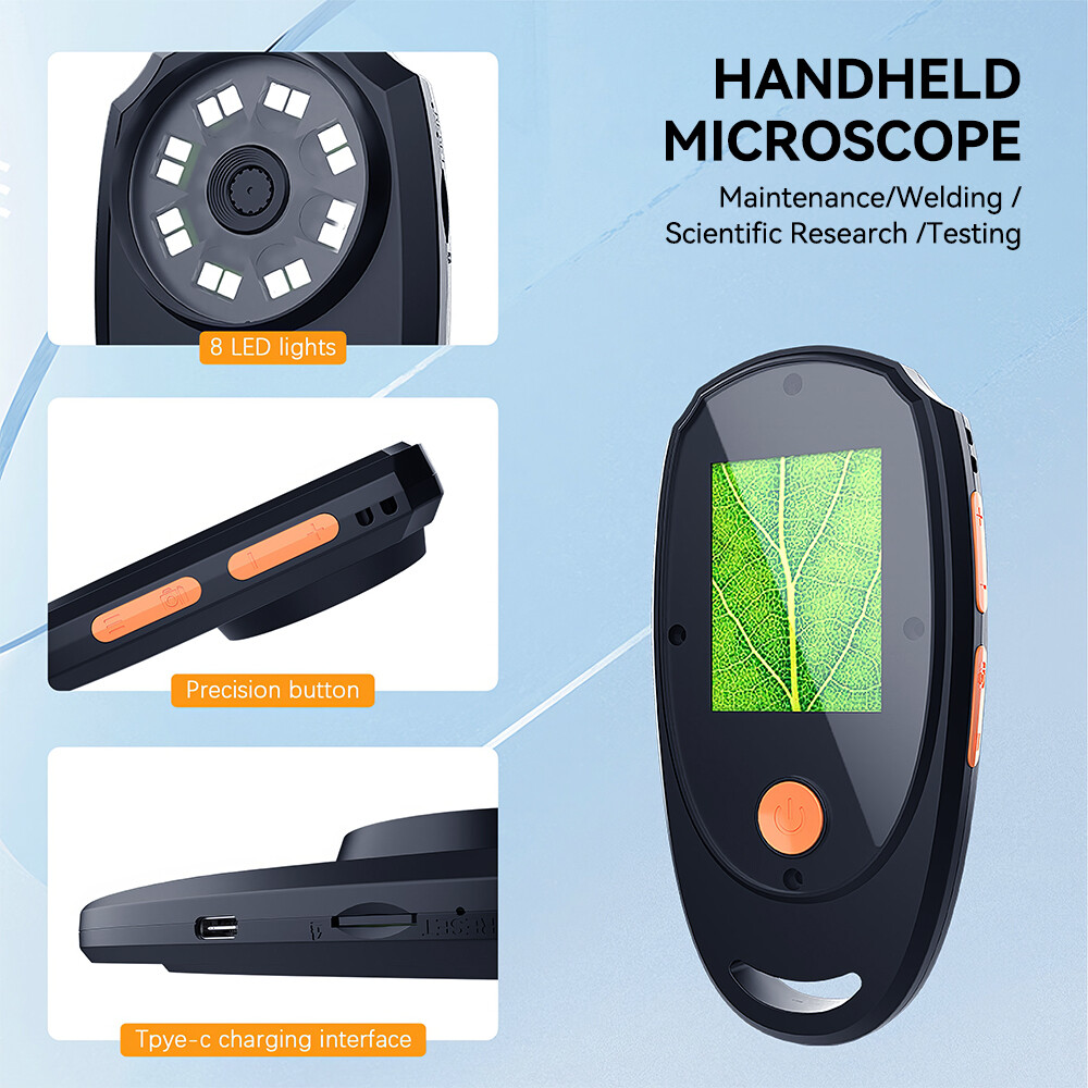 500X Handheld Digital Microscope 2 MP Portable Macro Microscope HD Photo Camera