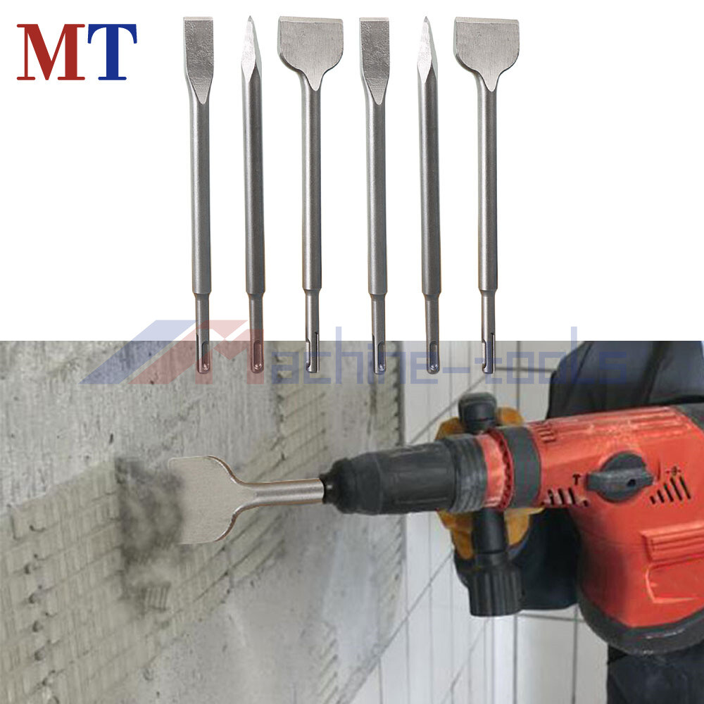 6 Pack SDS Plus Chisel Set Concrete Drill Bit Set Rotary Hammer Bits