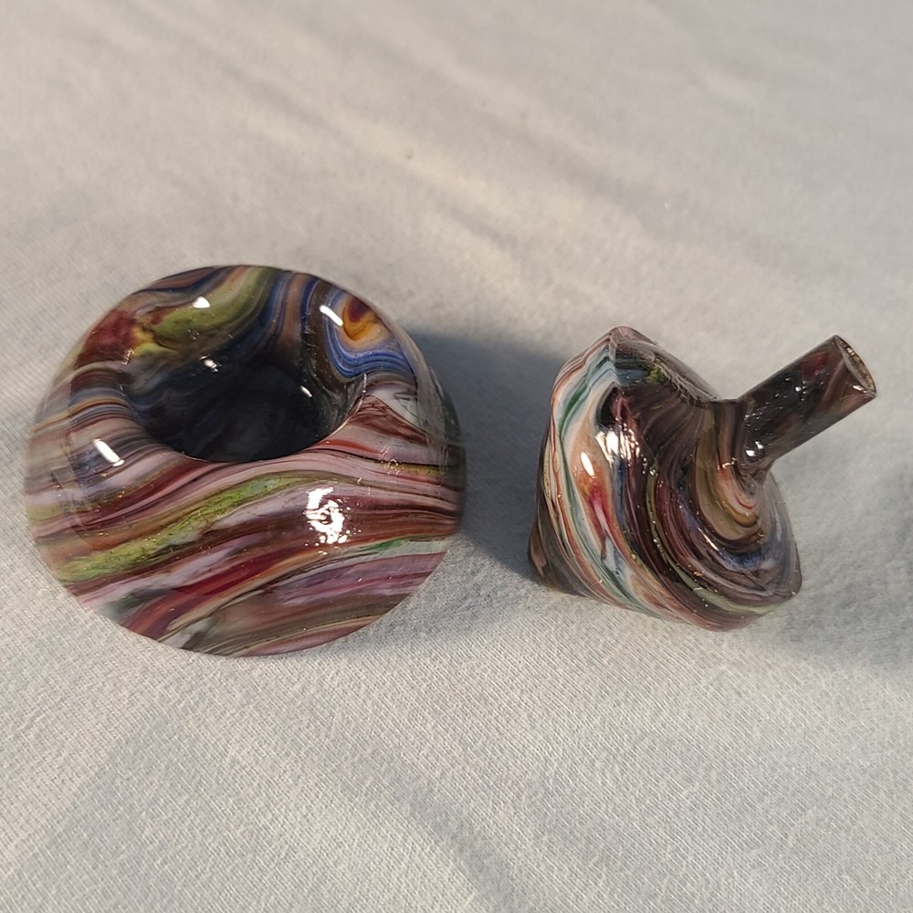 ANDY DAVIS, Glass Art Spinning Top & Base, Encore Run (?), #329H