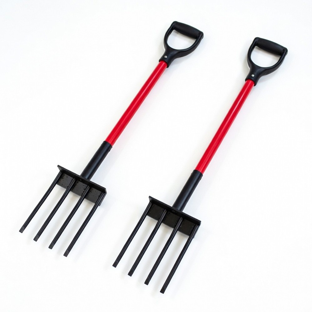 Bully Tools Spading Fork with Fiberglass Handle and Poly D-Grip (2 pack)
