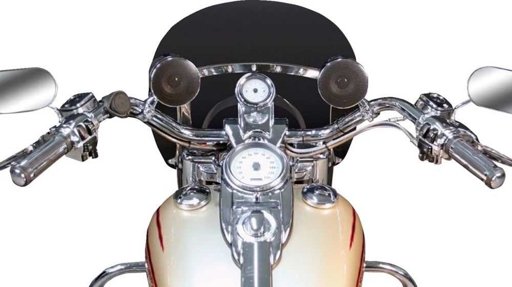 J&M Bluetooth Self-Amplified Speaker Kit | Chrome | Handlebar Mount (MHAS-BLU3)