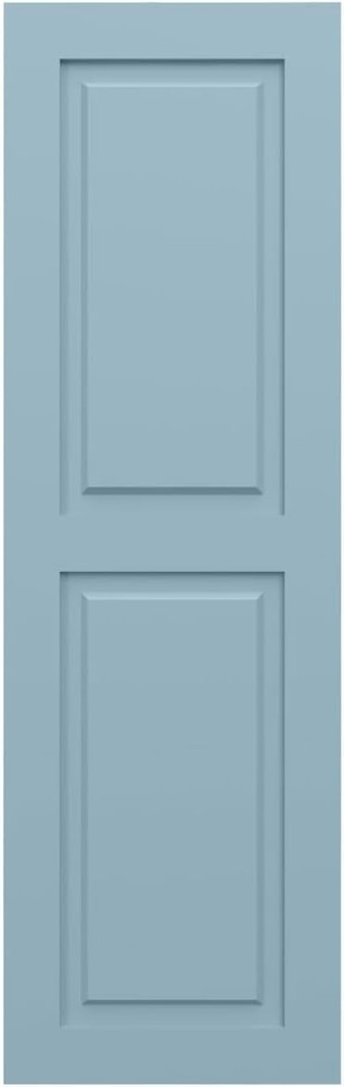 PVC Composite Shutters 18x37 True Fit Two Equal Raised Panel - Peaceful Blue