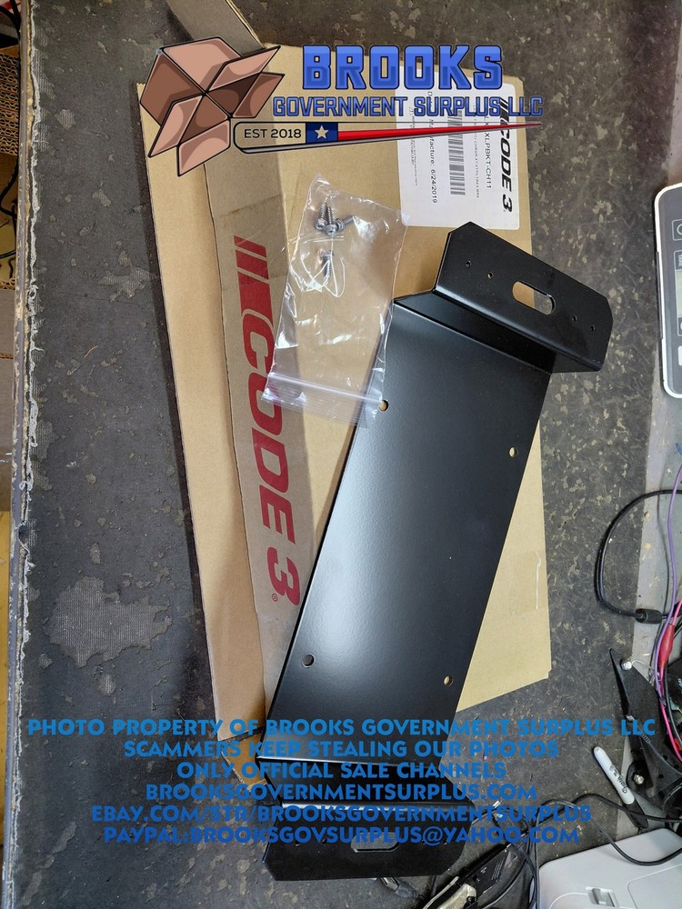 Code 3 License plate bracket 2011 Plus Dodge Charger XTP3/TREX/MR6 lighthead NEW