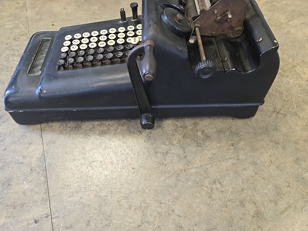 Antique Burroughs Adding Machine Black Untested