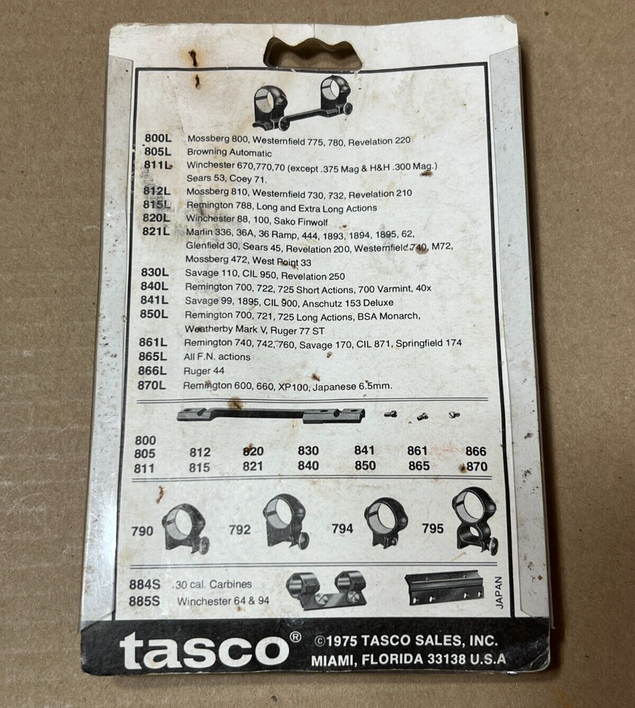 Tasco 815L Hunting Scope Mount Rings