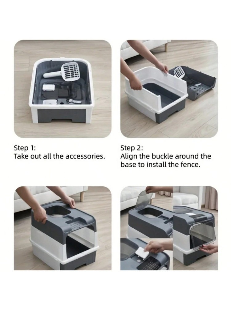 NEW Enclosed Extra Large Drawer Cat Litter Box Odor Proof