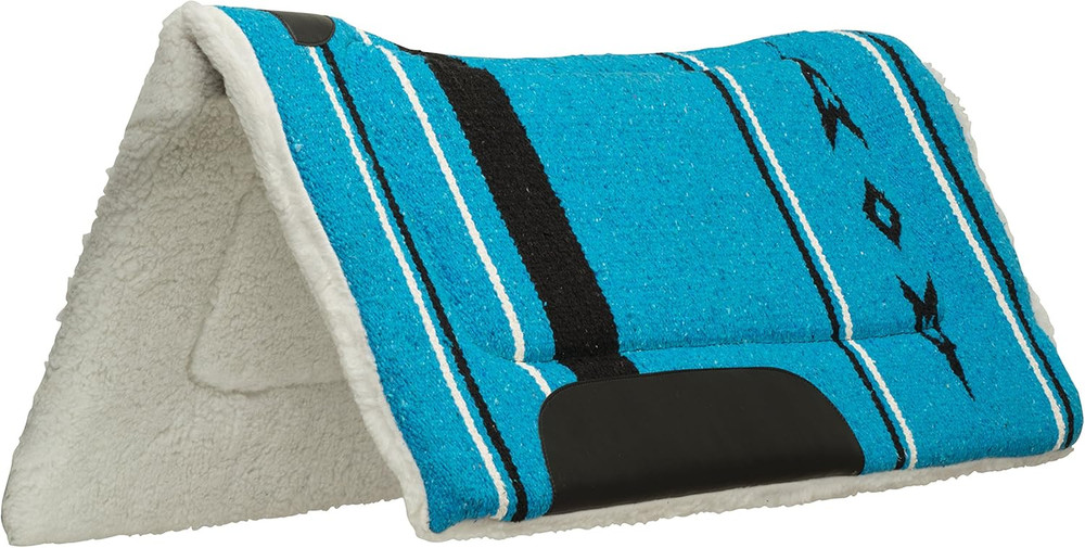Fleece Lined Acrylic Contoured Saddle Pad Blue 32" X 32"