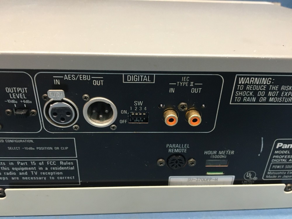 **READ**Panasonic SV-3700 DAT Digital Cassette Tape Deck W/Rack Mount 1000 Hours