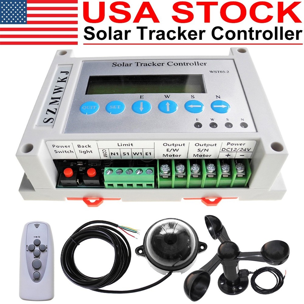12V LCD Electronic Solar Tracking Dual Axis Solar Tracker Controller +Anemometer
