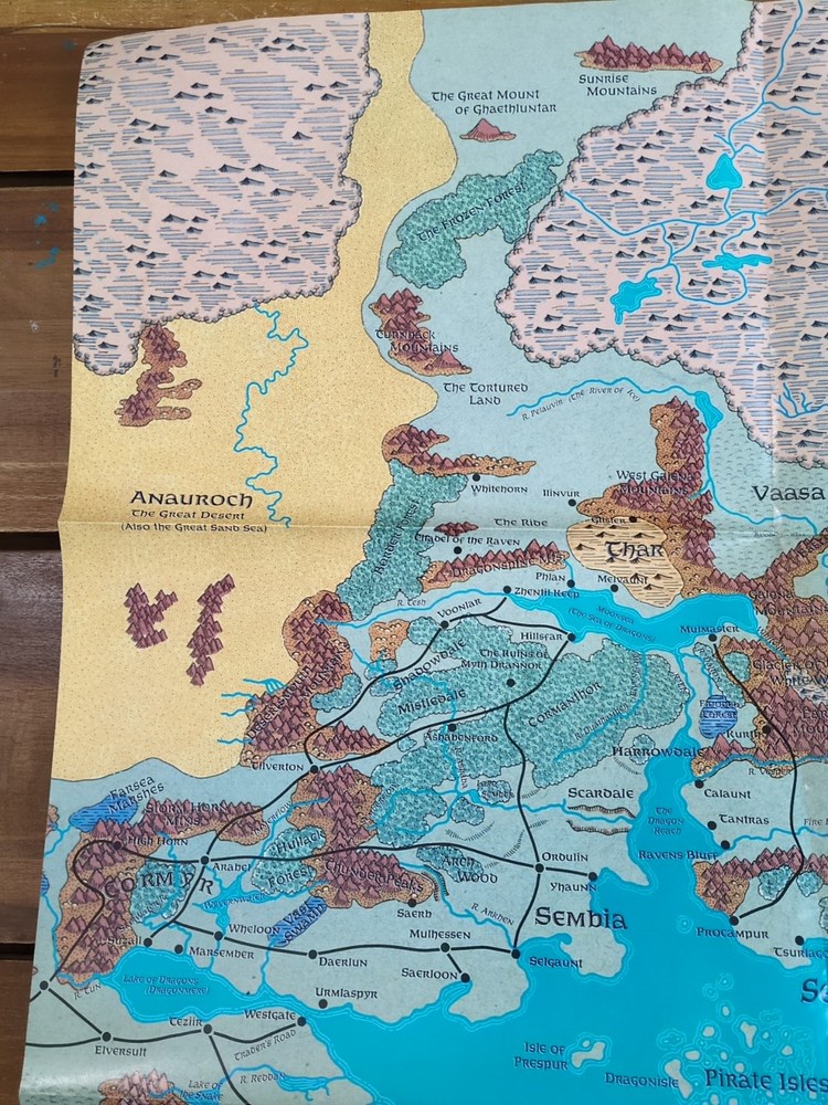 TSR 1993 Forgotten Realms Dungeons And Dragons Campaign Setting Map