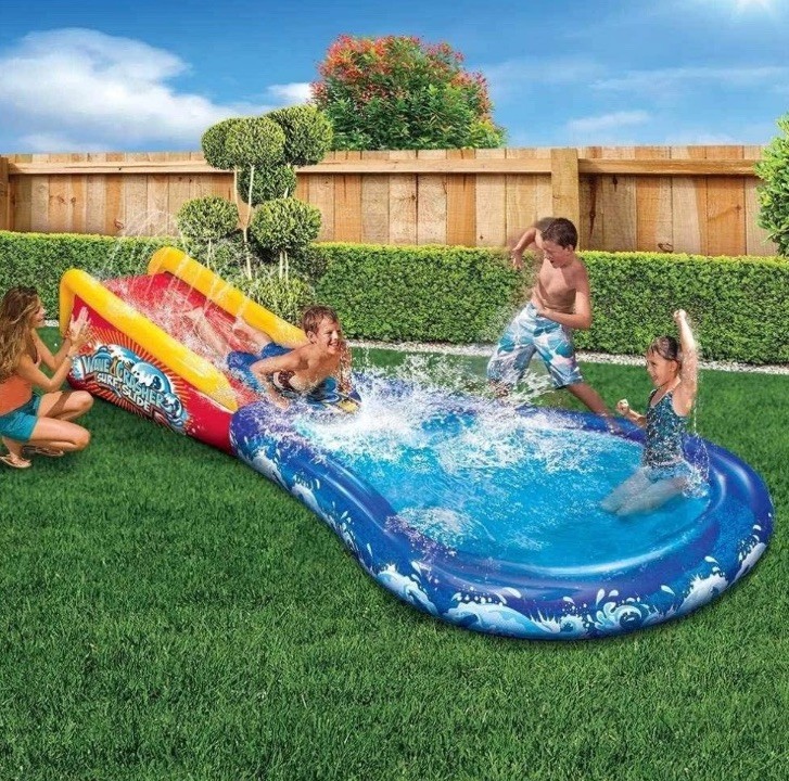 Banzai Wave Crasher Surf Slide Inflatable Water Slide & Splash Pool Set