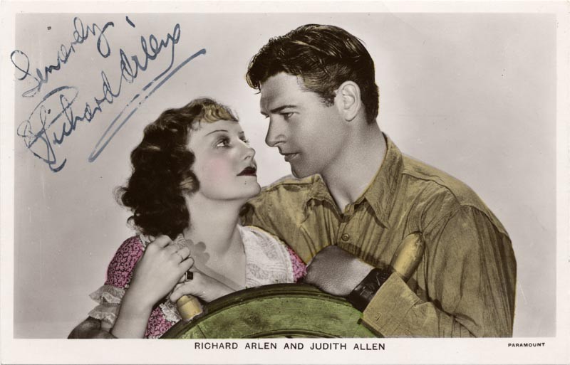 RICHARD ARLEN - PICTURE POST CARD SIGNED