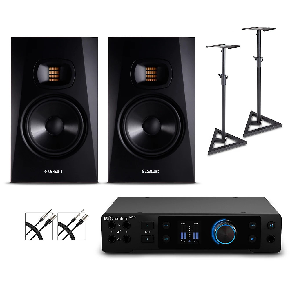 PreSonus Quantum HD2 Audio Interface w/Adam Audio Monitors/Cables/Stands T7