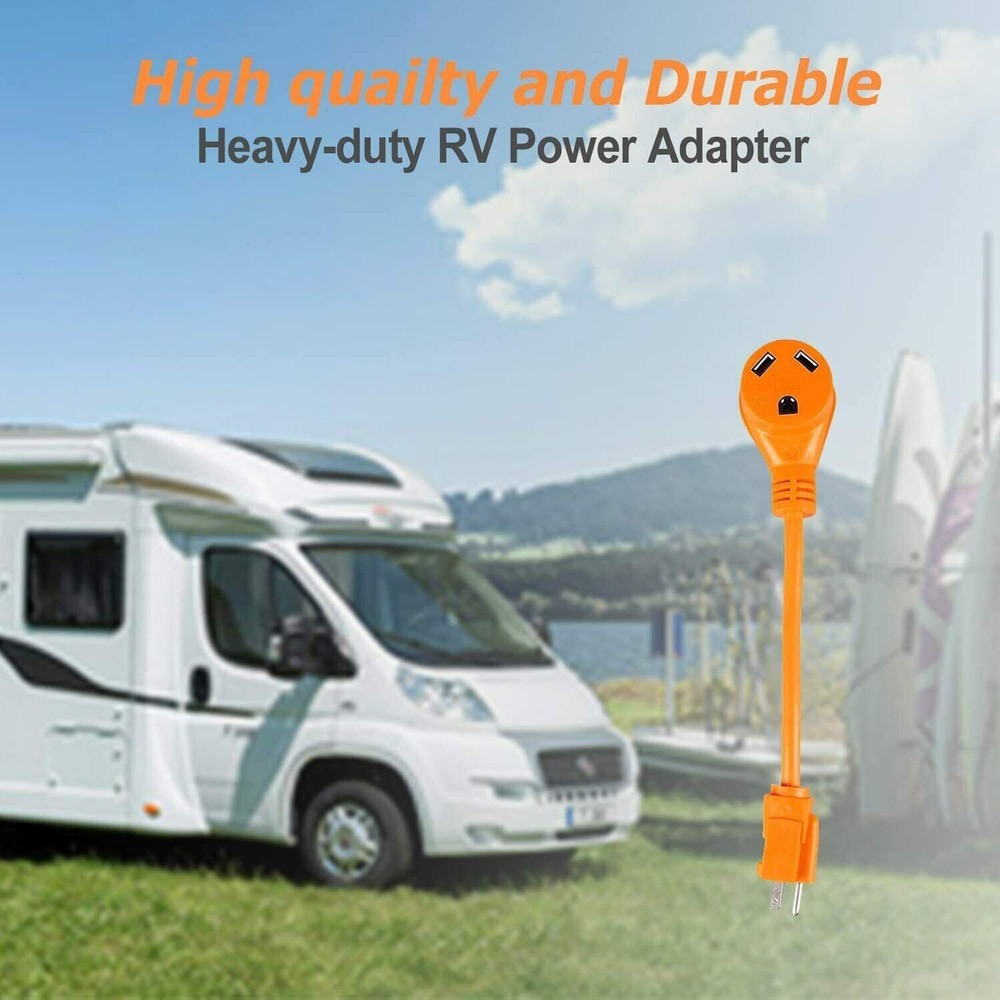 15 Amp Male to 30 Amp Female Dogbone Adapter RV Electrical Converter Cord Cable