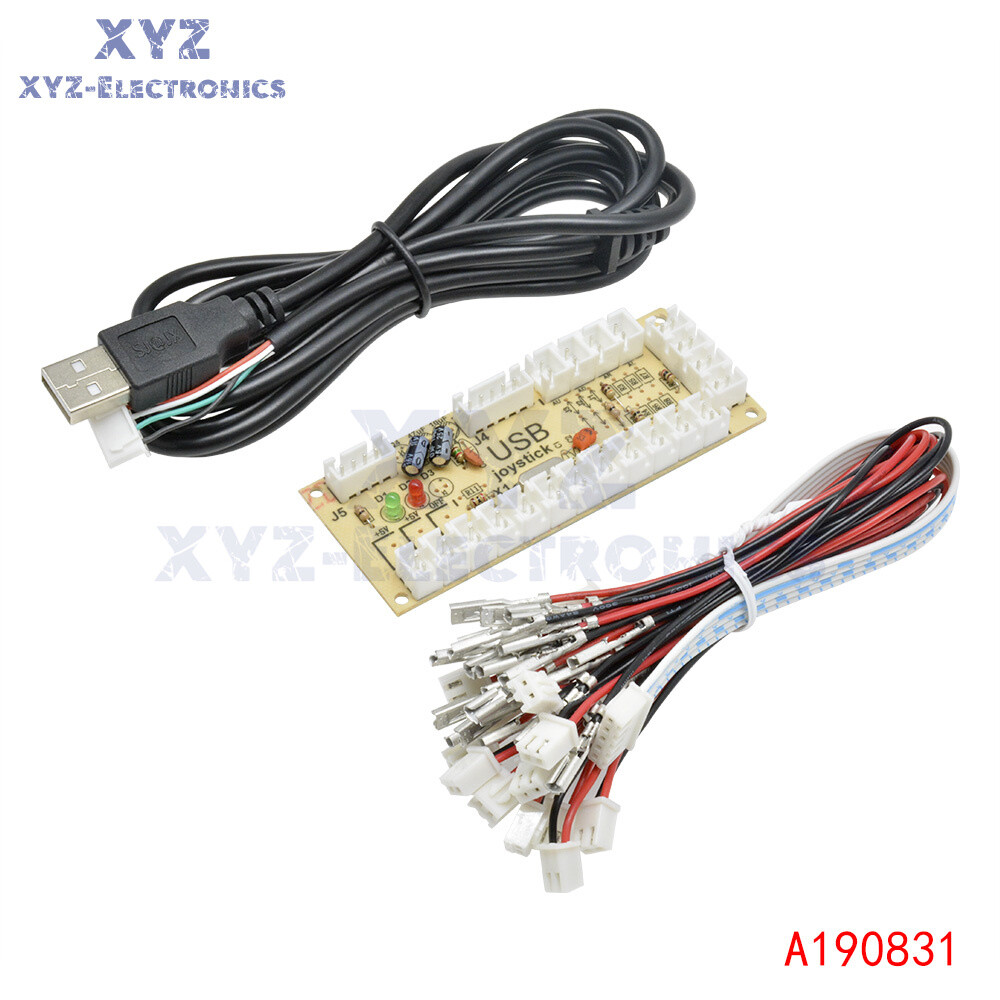 USB Encoder Zero Delay Arcade PC to Joystick MAME 5Pin Sanwa Push Button cable