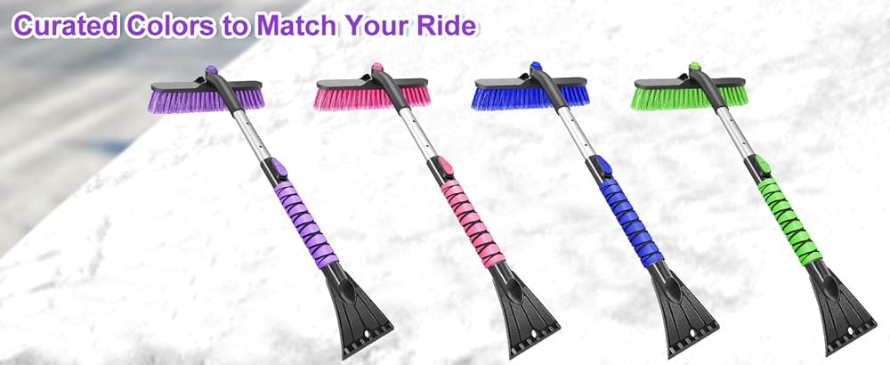 Ice Scraper.6 Inch Lar Brush Head, Extendable Ice Scraper and Snow