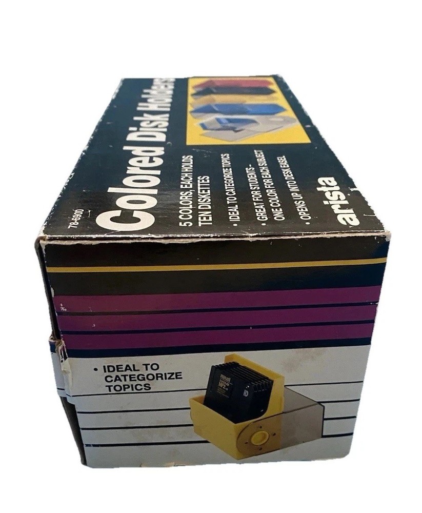 Color-Coded Diskette Holders (5) Each Holds 10 - 3.5 inch Disks