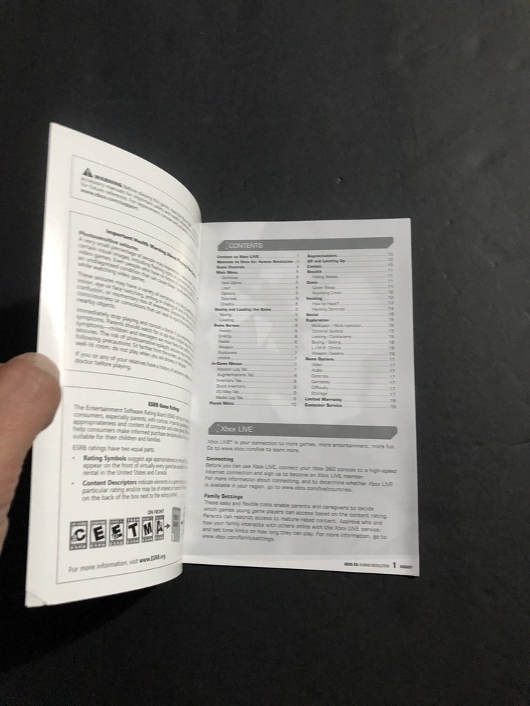 Dues ex Xbox 360 Manual Only