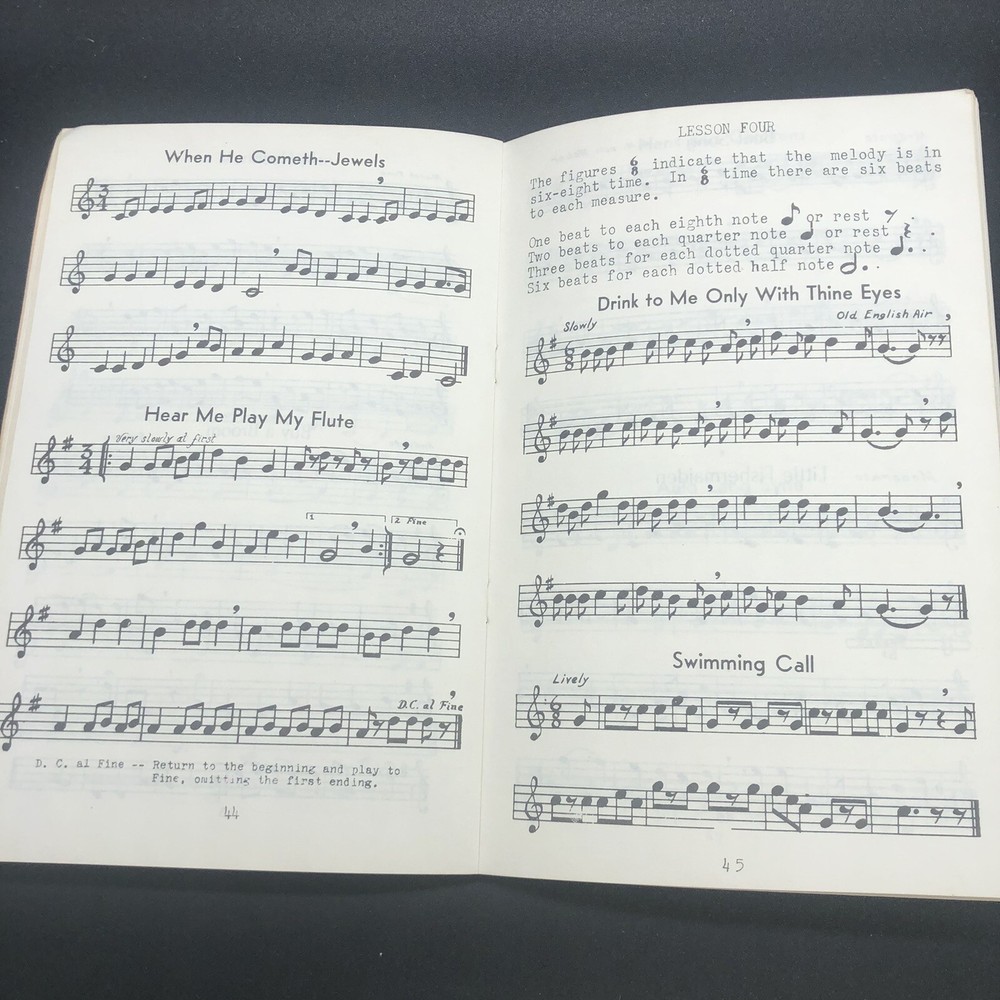 Melody Flutes Self Instructor Book Revised Edition 1969