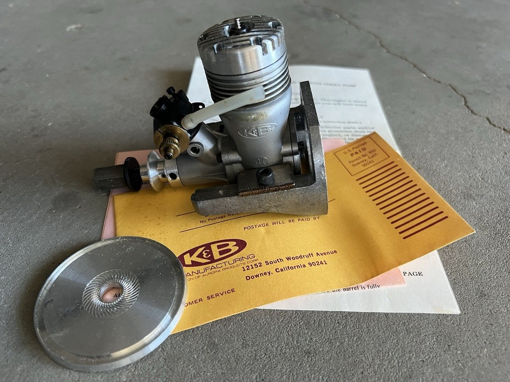 Vintage K&B 40 RC Airplane Engine with Perry Pump for restore project