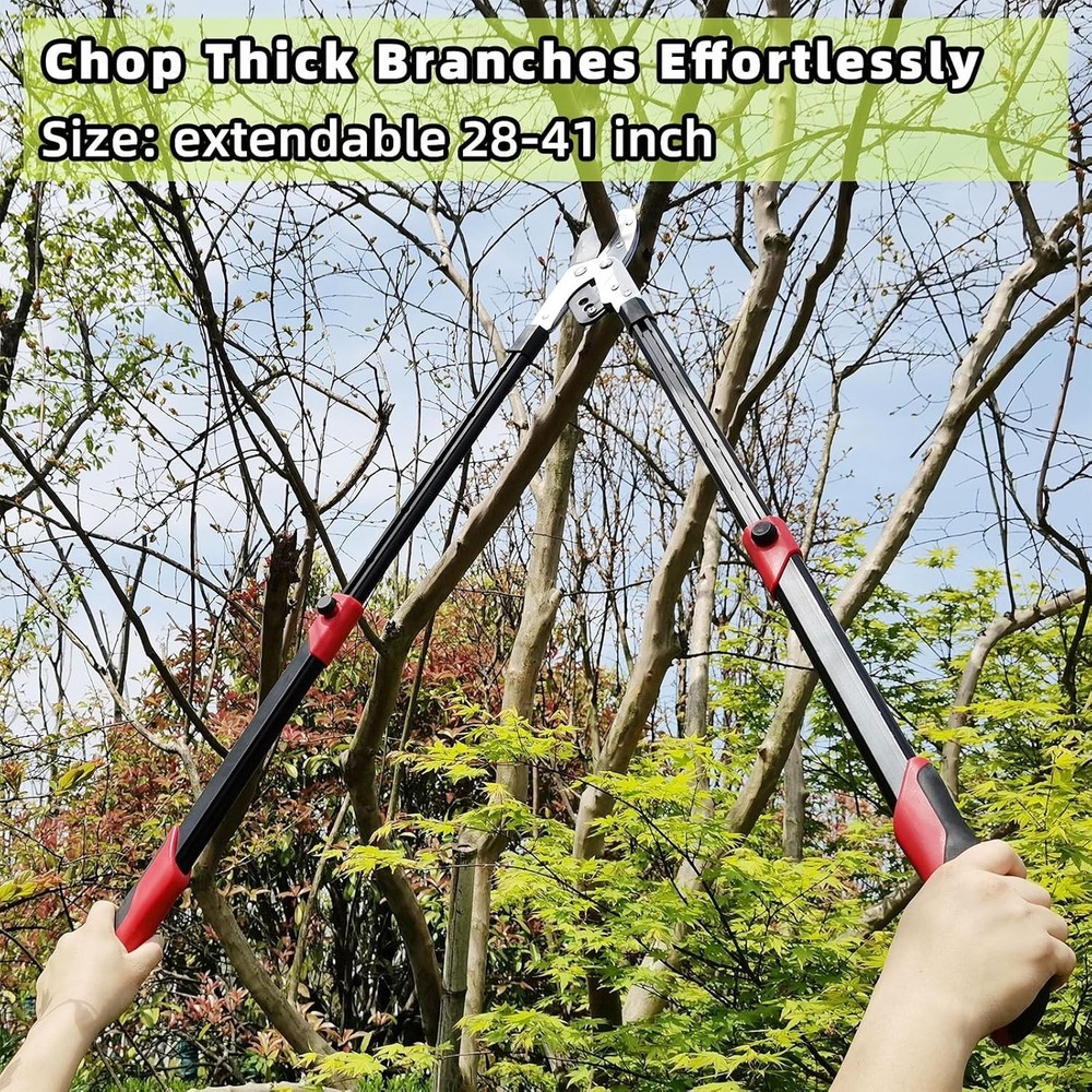 Heavy-Duty Extendable Loppers 28-41" with Compound Action for Effortless Pruning