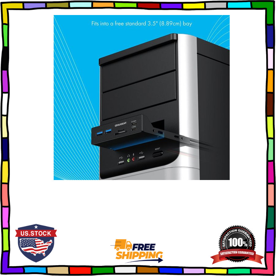 3.5 Inch Front Panel USB C Hub, Sd/Microsd Internal Card Reader, 20Gbps USB 3.2