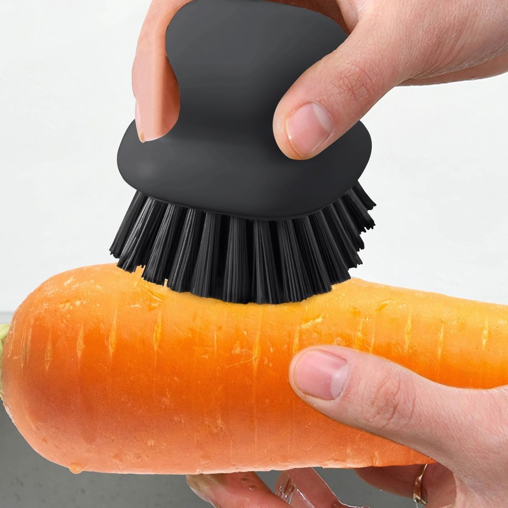 Dish Brush with Handle, Kitchen Scrub Brushes for Cleaning, Dish Scrubber wit...