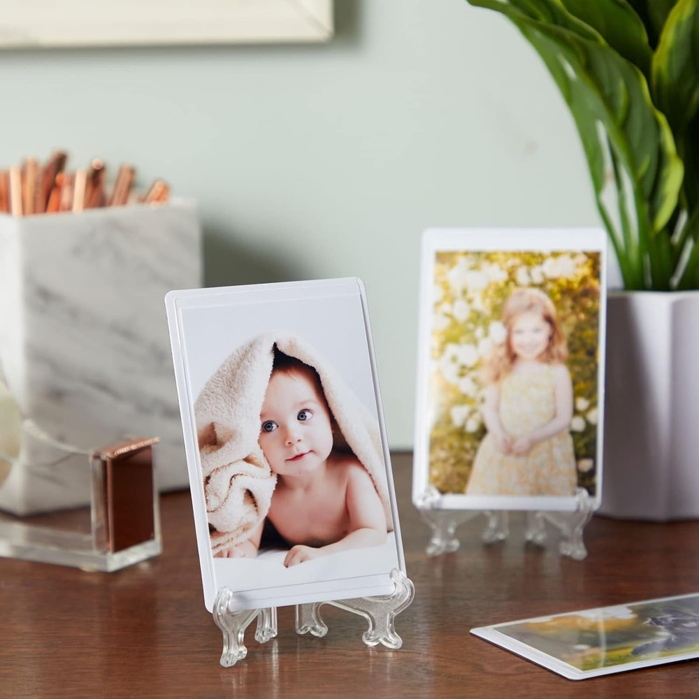 Mini Acrylic Easel Stands 24-Pack 3-Inch Clear Plastic Display Stands