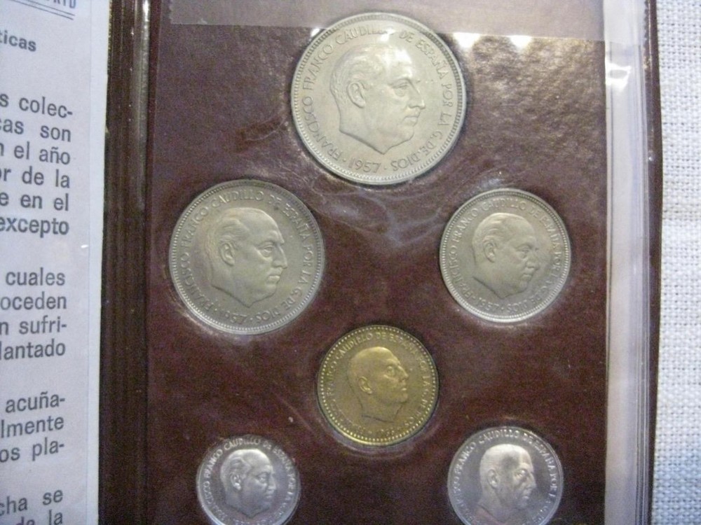 Spain 1972 proof like Pruebas 6 pc mint set original cover