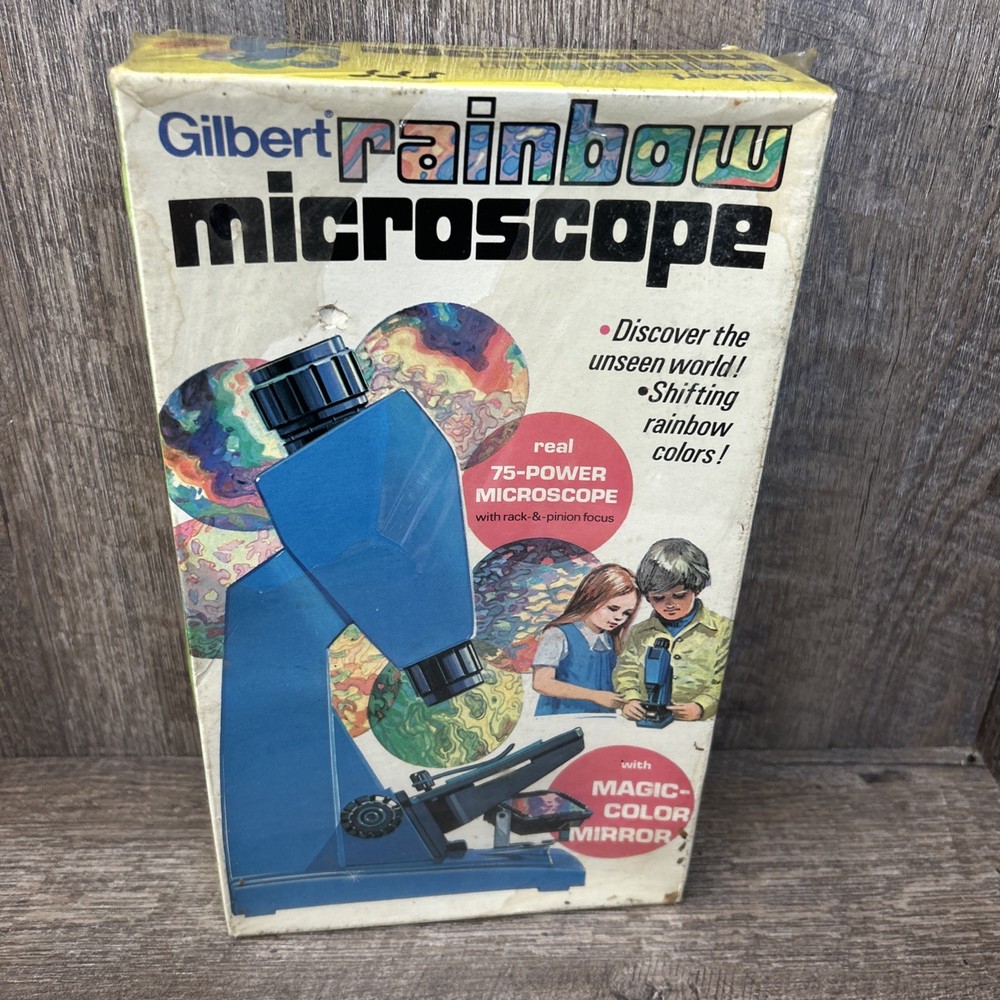 Gilbert Rainbow Microscope W/ Magic Color Mirror Real 75 Power Microscope