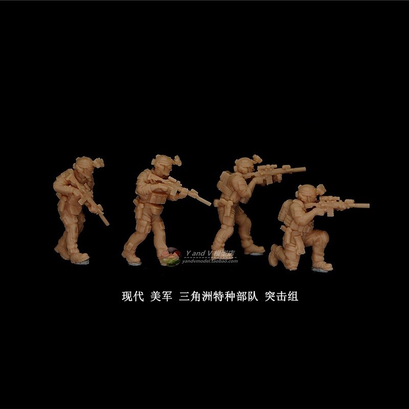 3D printed 1/72 Modern US "Delta Force Combat Assault team" 4 man group model