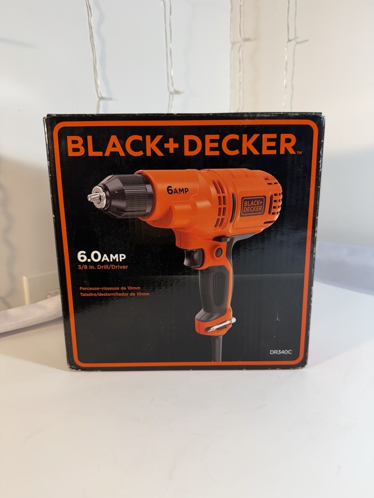 NEW Black+Decker DR340C 6.0 Amp 3/8” Corded Drill Driver Variable Speed 120V