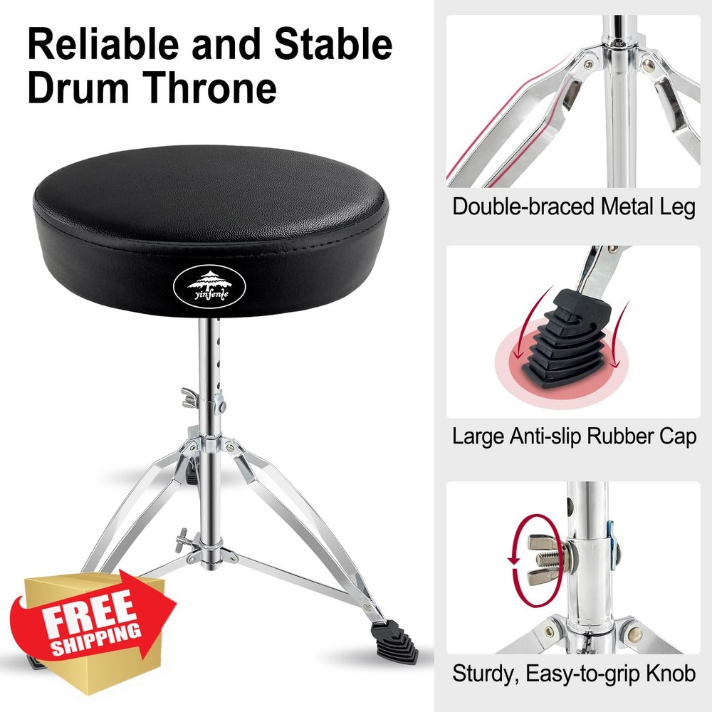 Foyarinal Drum Throne Saddle Seat Adjustable Height Padded Stool