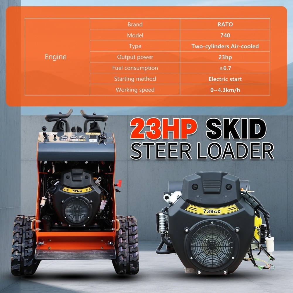 New 2026 24hp Standing Mini Skid Steer Loader Compact Track Load Free Shipping