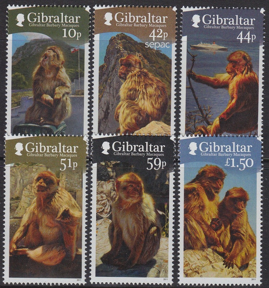 Gibraltar Issue 2011 (Set 1437-1442) Monkeys