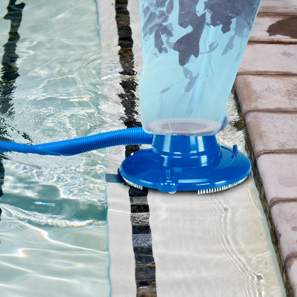 Outdoor Portable Handheld Swimming Pool Cleaner w/ Screen Round Shape