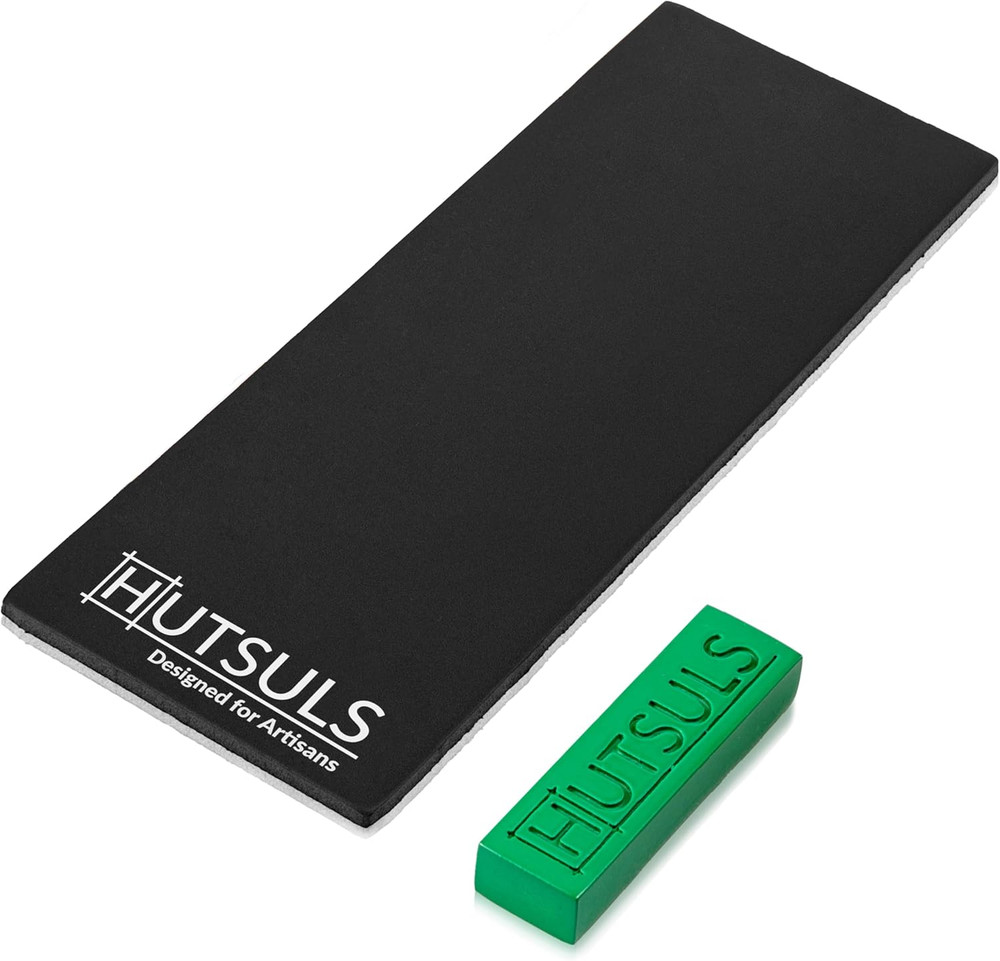 Black Leather Strop with Compound - Get Razor-Sharp Edges with Stropping Kit, Gr