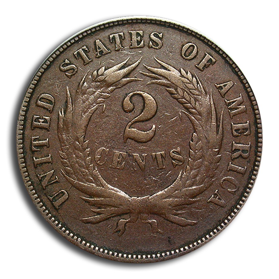 1872 Two Cent Piece VF-30 PCGS CAC (Brown)