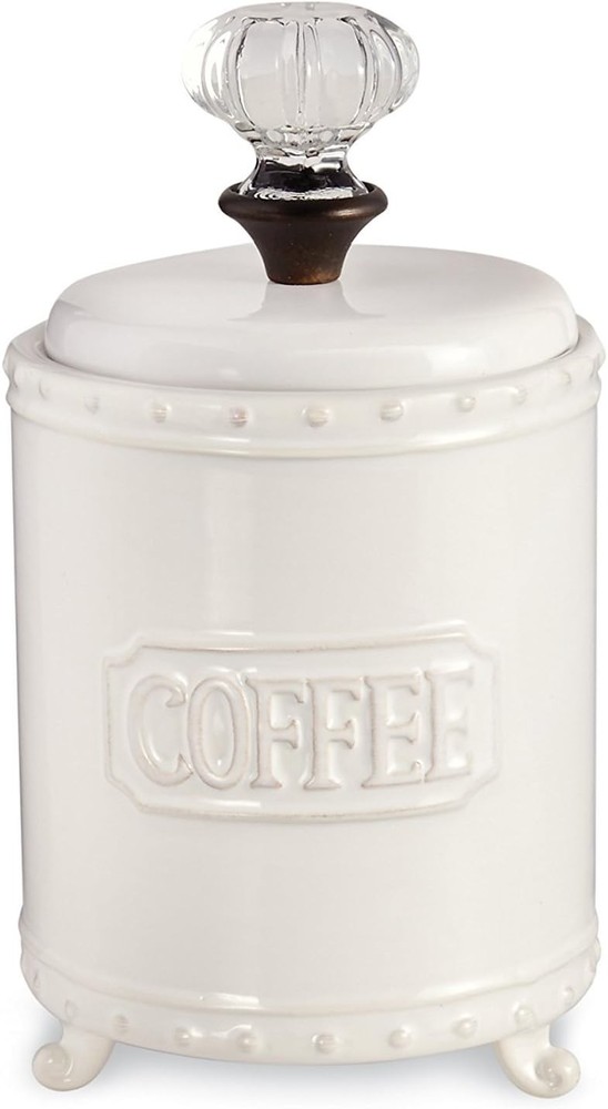 ceramic Coffee Canister Door Knob Handle, White