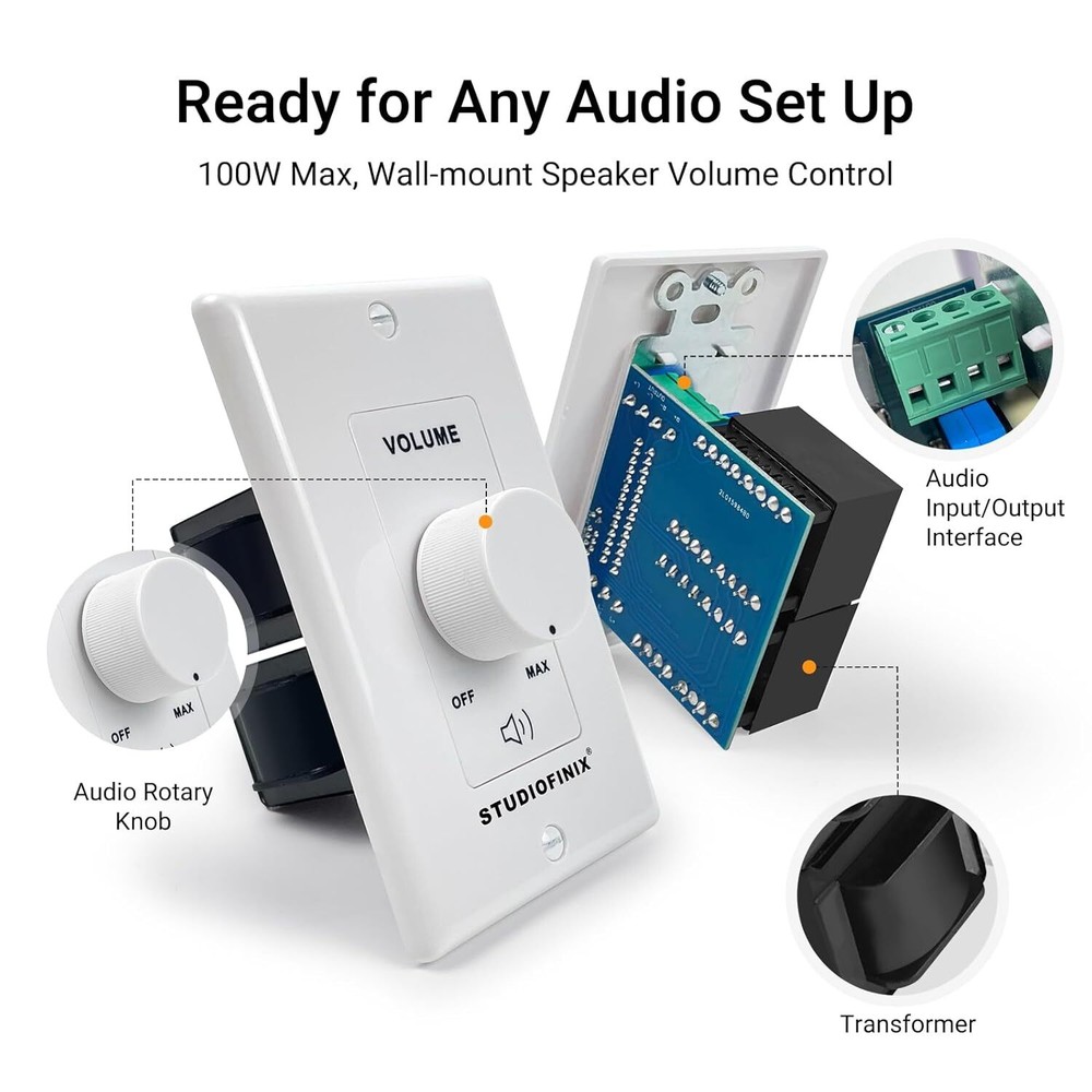 Home Audio Smart Stereo Controller 100W In Wall Speaker Volume Control