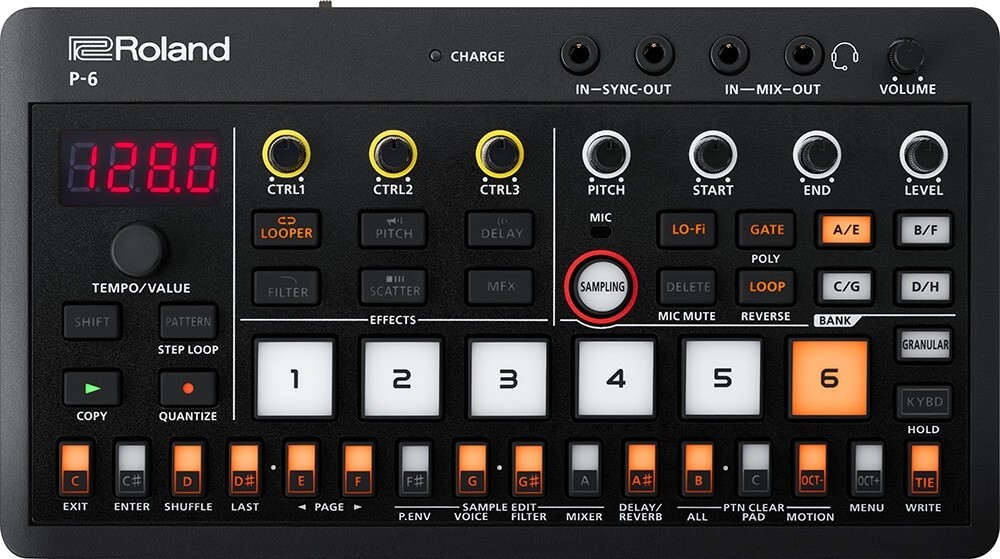 Roland AIRA Compact P-6 Creative Sampler Plug & Play USB-C MIDI Real-Time Effect