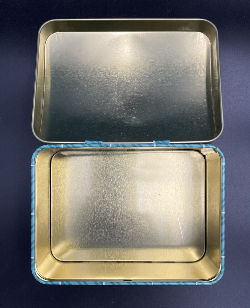 NOEL Rectangular Holiday Tin Box Container Can Empty 3" x 5" x 3.5"