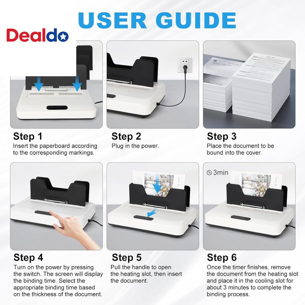 Thermal Binding Machine, 500 Sheets Capacity, No Preheat Time, Digital Touch Pan