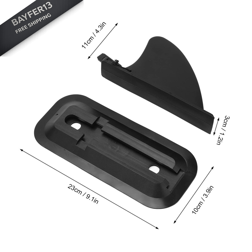 Paddle Board Fins Replacement, Plastic Adjustable Paddleboard Fin Black