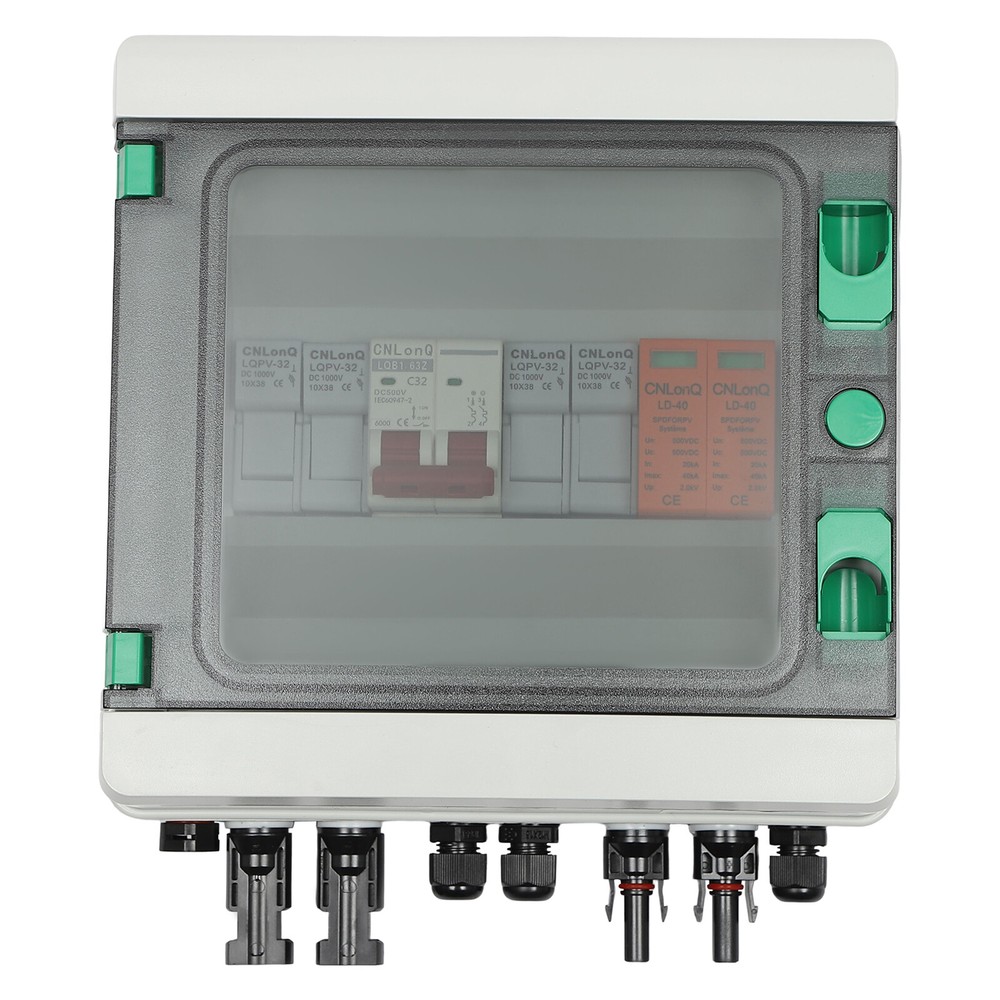DC 500V / 1000V Solar PV Combiner Box 2 Strings Circuit Breaker For Solar Panel