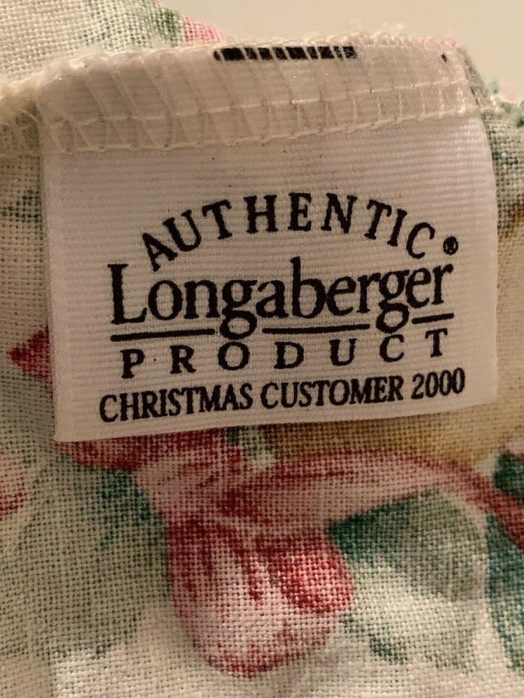 Longaberger Basket liner Christmas Customer 2000