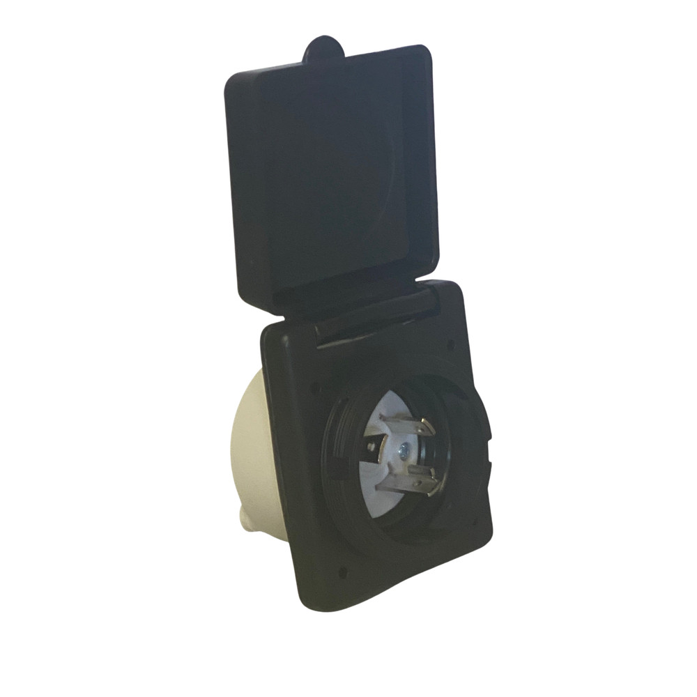 Intertek A10-30IN RV 30 Amp RV Power Inlet Box Twist Lock Black 125V